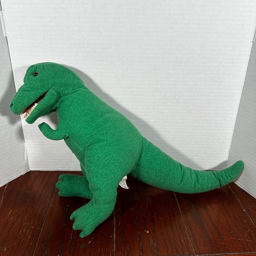 Folkmanis Folktails T-Rex Hand Puppet Kids OS Green Good Vintage Dinosaur Toy